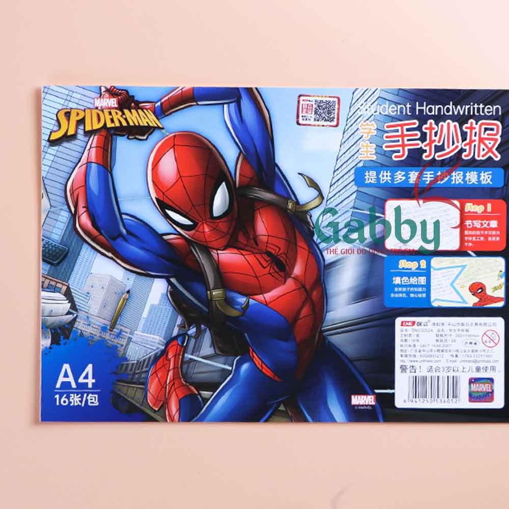 SET 16 GIẤY NOTE + TÔ MÀU DISNEY (ELSA, AVENGER,SPIDERMAN,MICKEY,MINNIE,...) - GABBY STORE