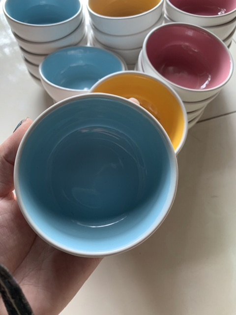 Chén ăn sứ cho Hamster - Trắng xanh