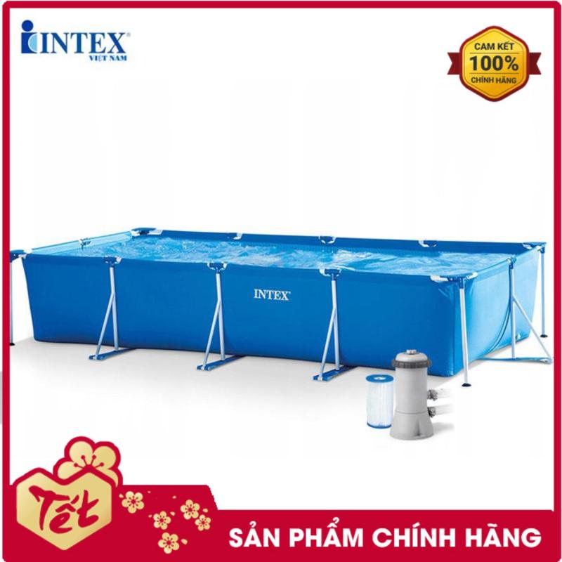 Bể bơi khung kim loại gia đình cỡ lớn chữ nhật INTEX 28273 - INTEX Việt Nam - Hồ bơi cho bé mini, Bể bơi phao trẻ em, bể bơi cỡ lớn, bể bơi ngoài trời