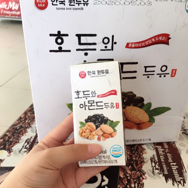 [DATE T10/2022] Sữa hạnh nhân óc chó đậu đen Hàn Quốc date mới (16hộp x 190ml)