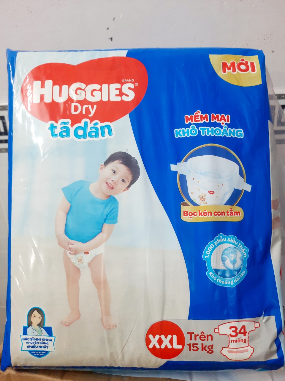 Tã dán HUGGIES DRY XXL34