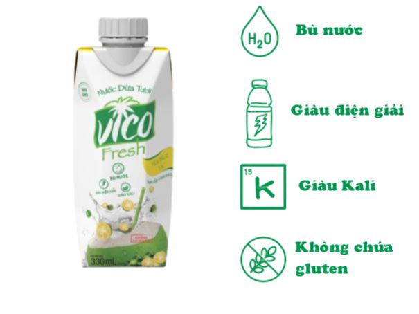 1 Hộp Nước Dừa Vico Fresh 330ml - Vị Tắc