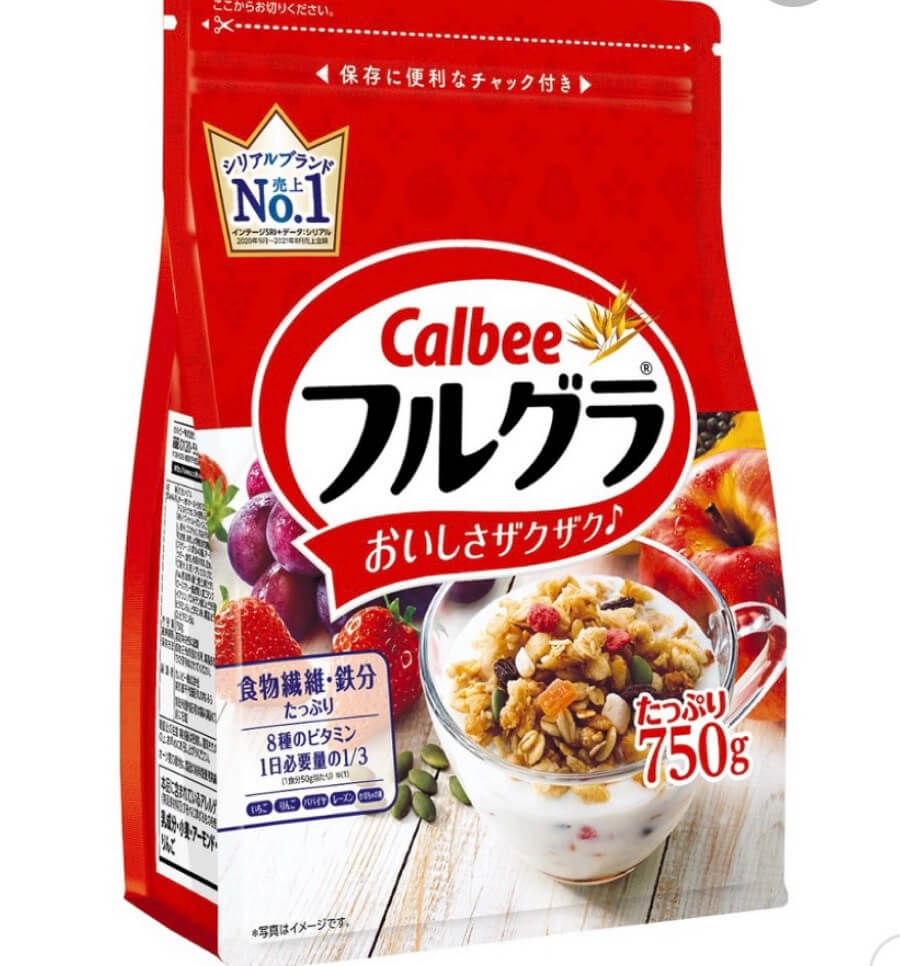 DATE MỚI Ngũ cốc Calbee, Ngũ cốc hoa quả Calbee ĐỎ TRẮNG 750G Nhật Bản