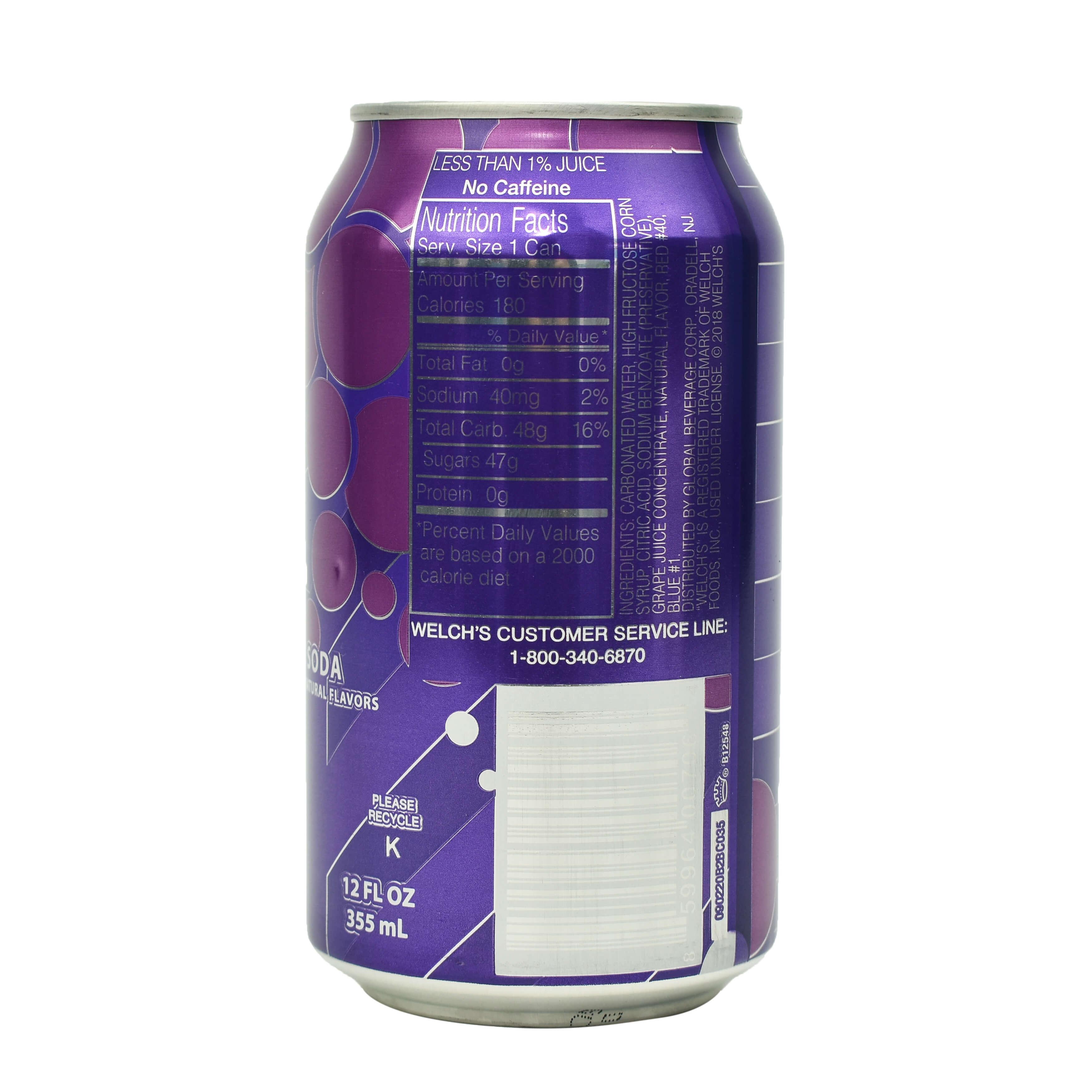 NƯỚC NGỌT CÓ GAS WELCH'S SPARKLING GRAPE SODA MỸ (LỐC 12 LON)