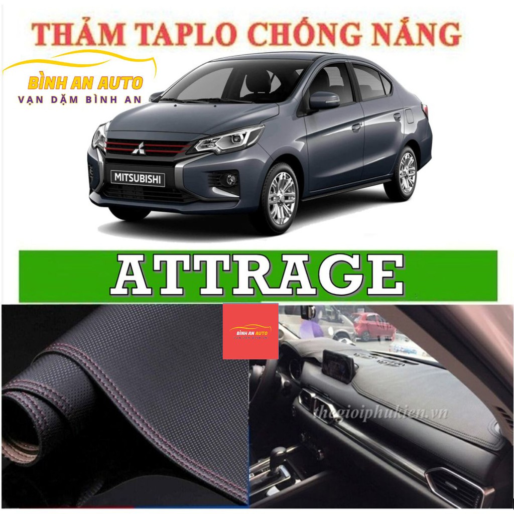 Thảm taplo MITSUBISHI ATTRAGE 2015-2021 da vân cacbon, thảm phủ taplo, taplo cacbon, taplo da - Bình An Auto