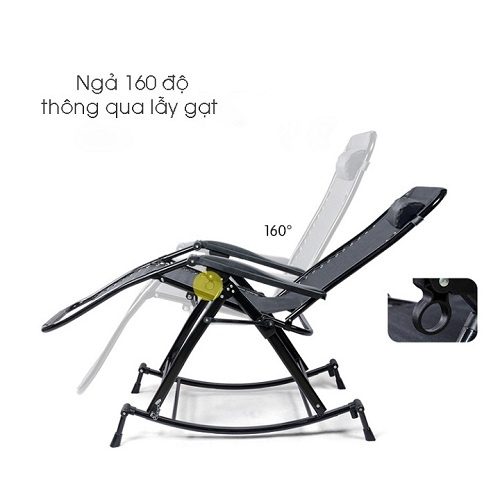 Ghế xếp bập bênh thư giãn, ghế lười gấp gọn ( KÈM ẢNH THẬT )