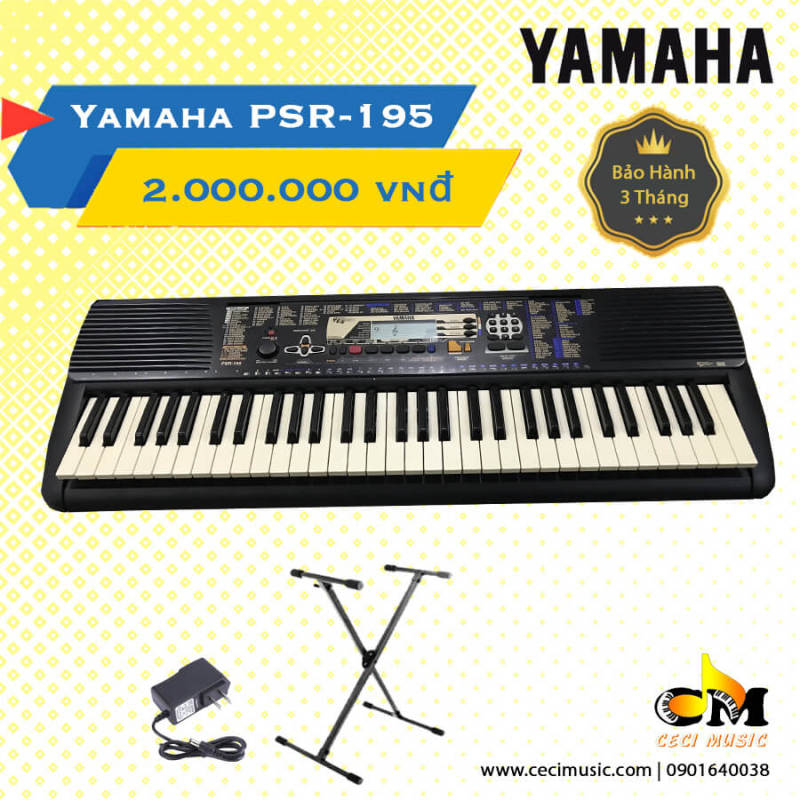 Đàn Organ Yamaha PSR195 nội địa Nhật. Like new 90%. Bảo hành 3 tháng. Tặng chân đàn 150,000đ