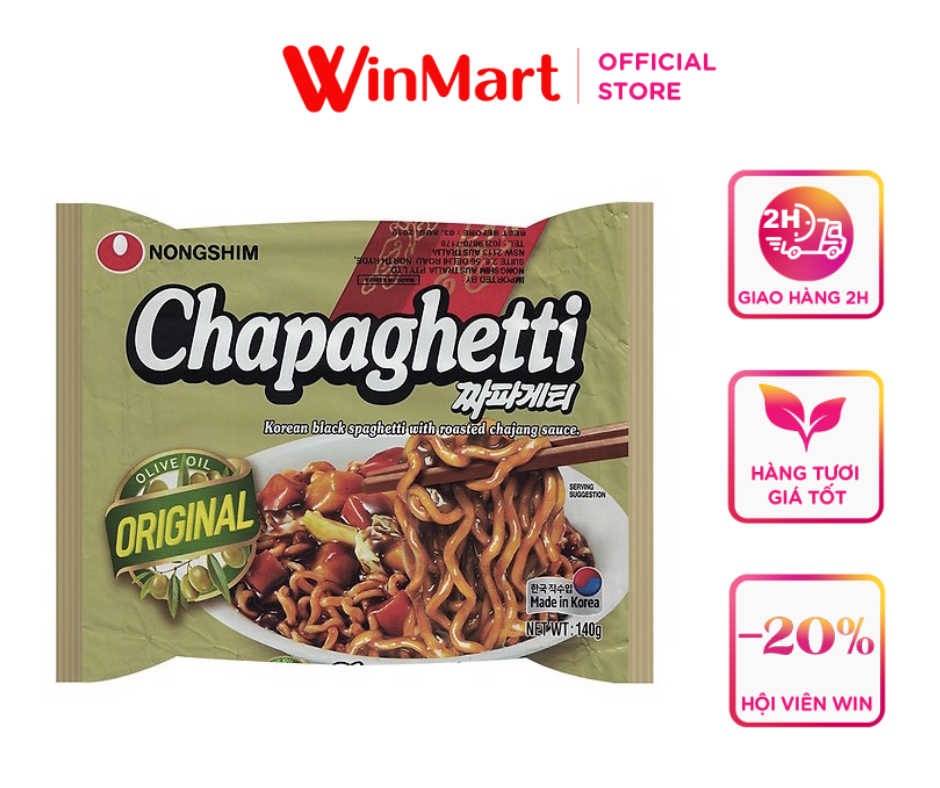 [Siêu thị WinMart] - Mì tương đen Hàn Quốc Chapaghetti Nongshim gói 140g