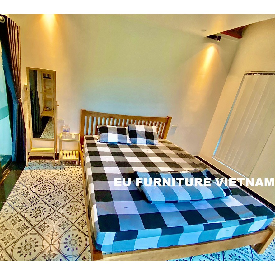 Giường nan dọc gỗ sồi Mỹ 1m2x2m