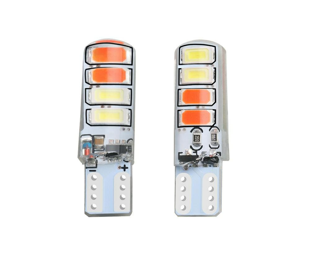 xe may Bộ 2 led demi xi nhan T10 có chớp 2 màu 8tim gắn xe máy 12V ( giá 1 cặp )
