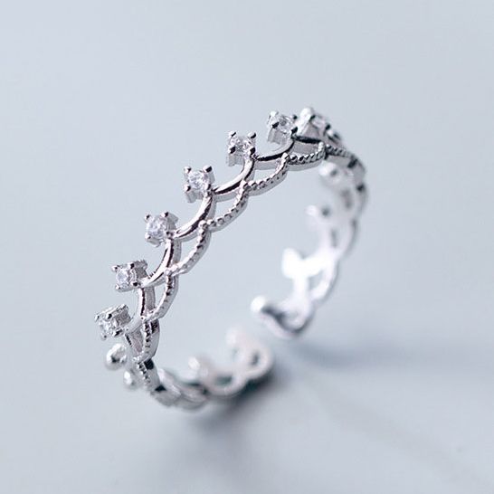 Nhẫn Bạc Nữ hình vương miện độc đáo N2455 - Bảo Ngọc Jewelry