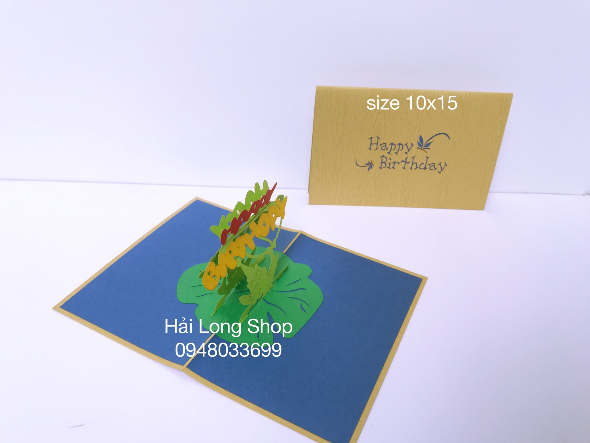 Con Ếch - Frog - Birthday - Sinh nhật - Thiệp 3D ( 2 màu bìa )