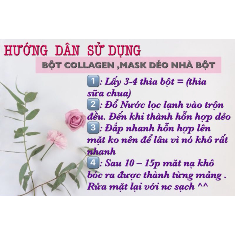 ️️ BỘT ĐẮP MẶT DNA CÁ HỒNG  (BỘT MẶT NẠ DẺO ) HANDMADE NHÀ BỘT