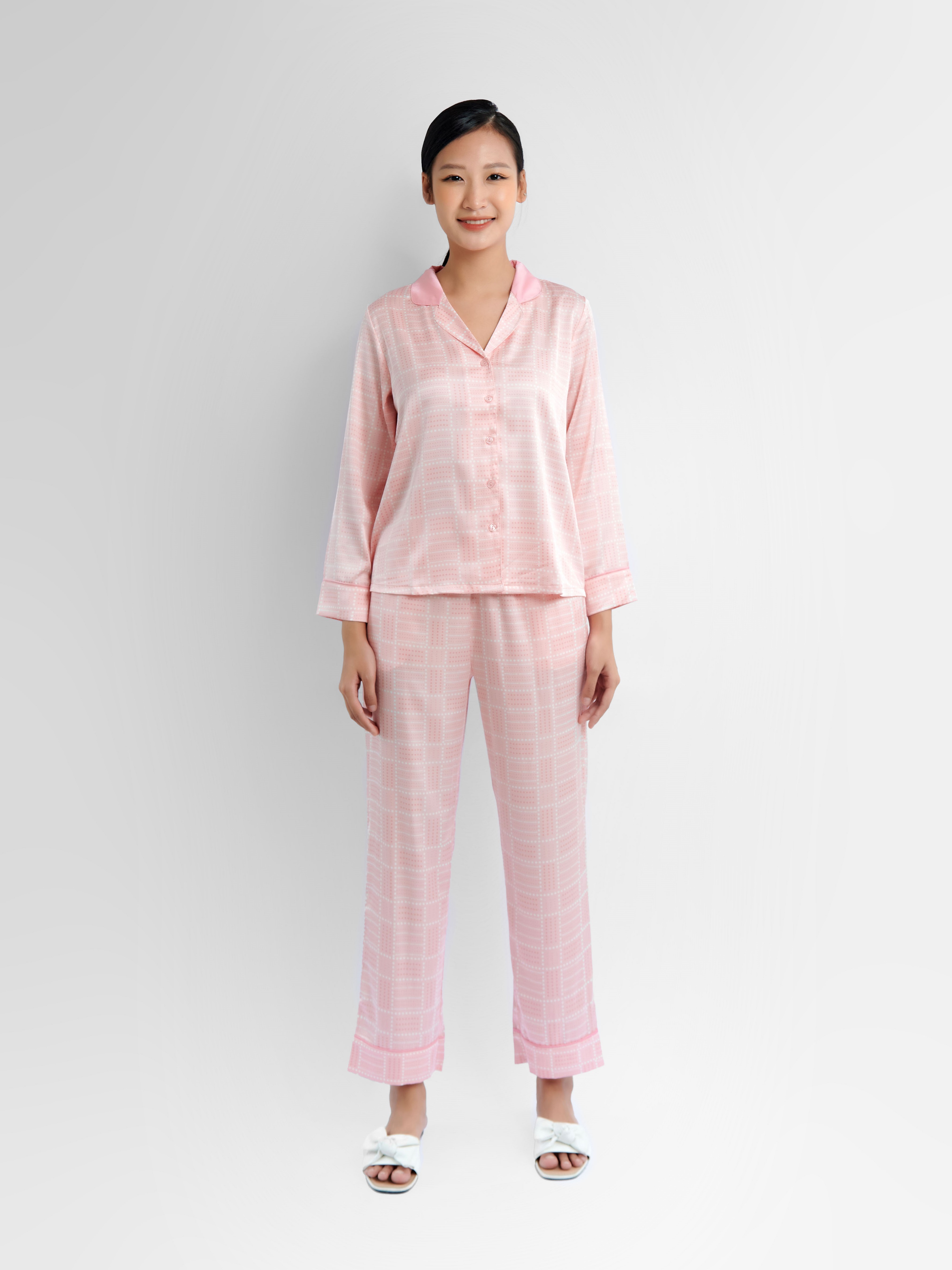 WINNY - Bộ Đồ Dài Suông Lụa Satin Nữ Mặc Nhà 2MNSA22619D