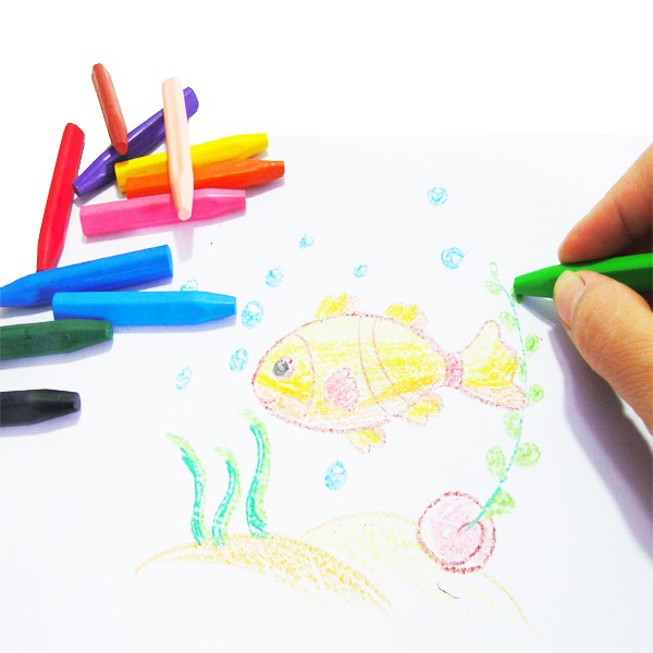 Sáp Màu Học Sinh Plastic Crayon STACOM Với 24 Màu - CR024P - Hạn Chế Bẩn Tay