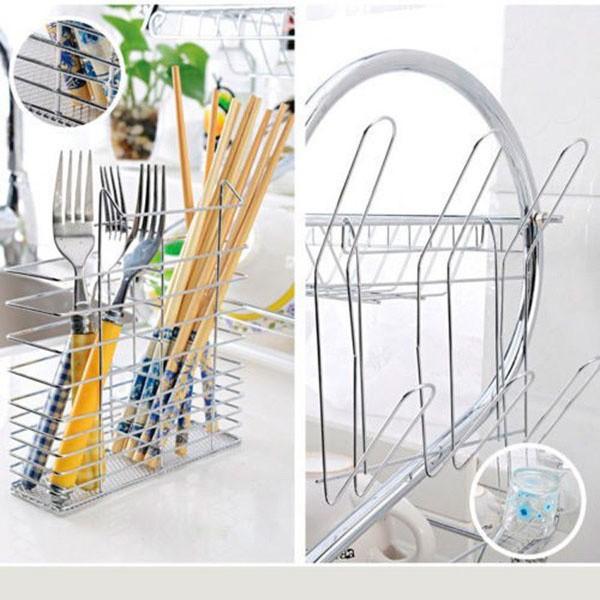 Giá úp bát đĩa 2 tầng inox