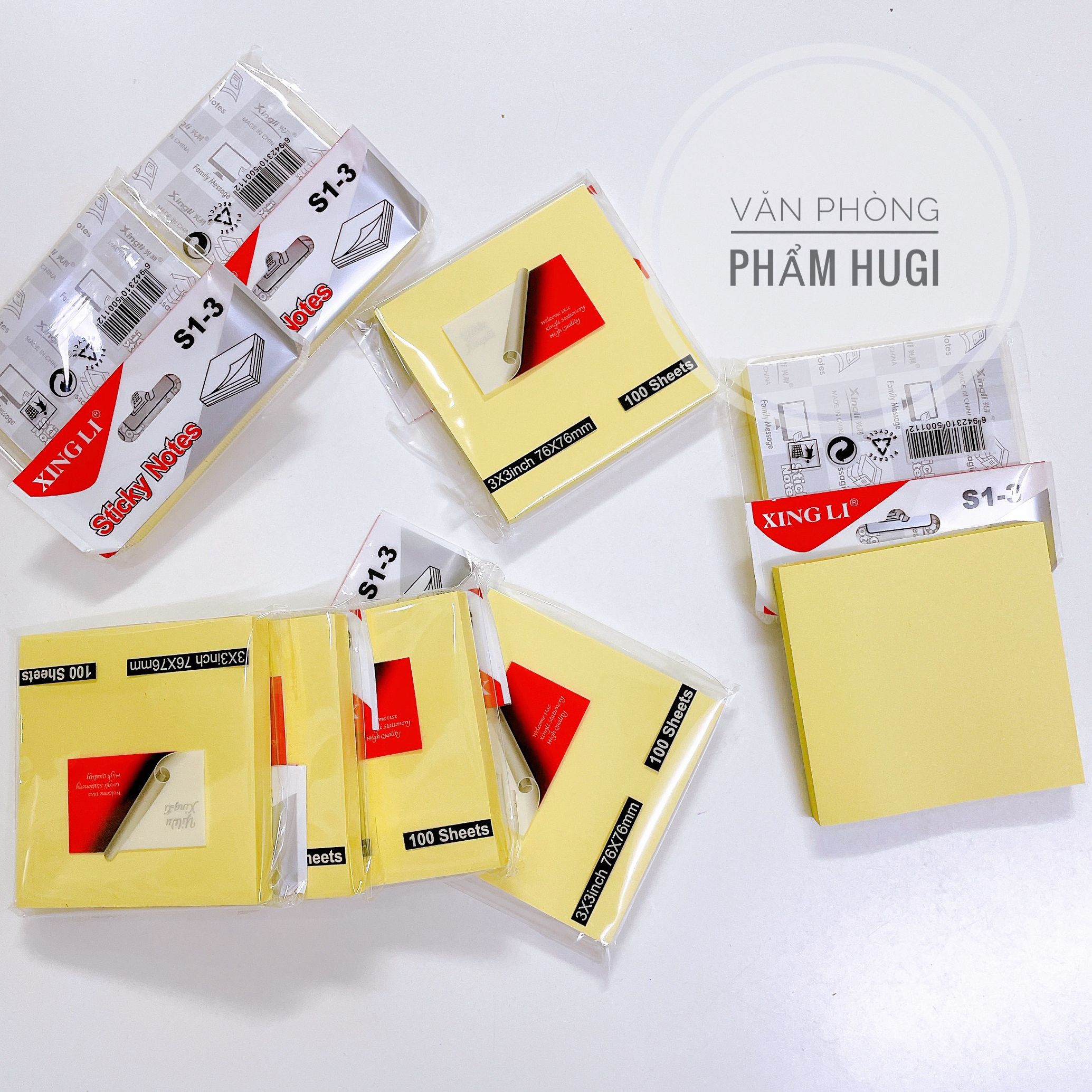 Giấy notes vàng hình vuông (76x76mm) xấp gồm 100 tờ