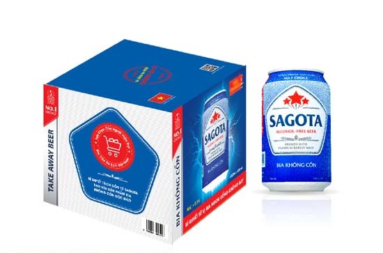 [Mua 2 pack tặng 1 pack cùng loại] Pack 4 lon Bia Sagota Không 330ml/lon