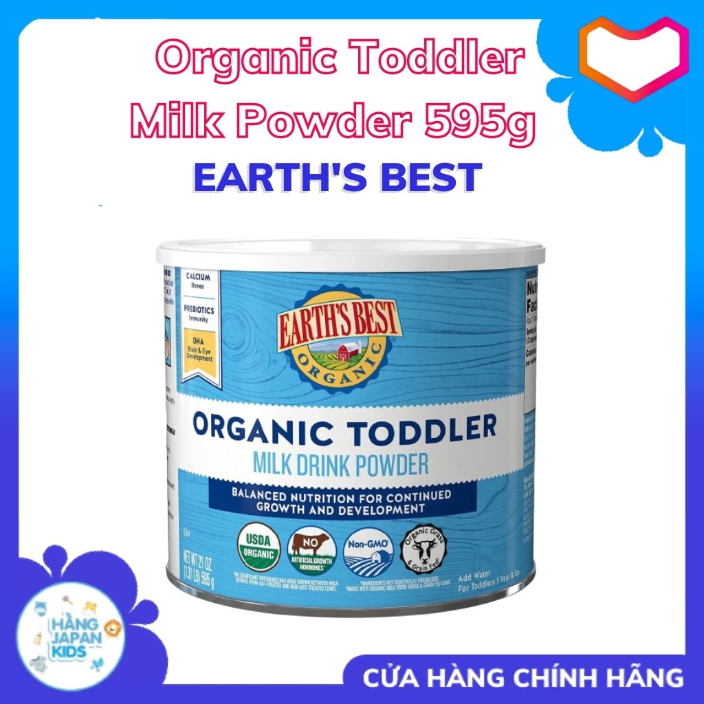 Sữa Bột Cho Bé Earth s Best Organic Toddler Milk Powder 595g 12m+ - Hàng