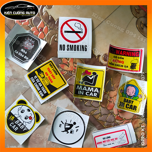 Tổng hợp Các loại Tem Decal dán ô tô - Kiên Cường Auto