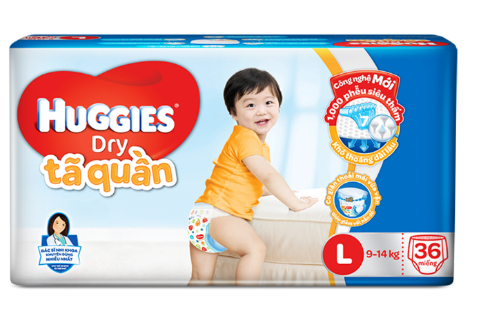 Bỉm - Tã quần Huggies size L 36 miếng (cho bé 9 - 14kg)