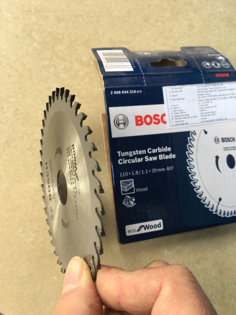 Lưỡi cưa gỗ 110 mm 40 răng chính hãng