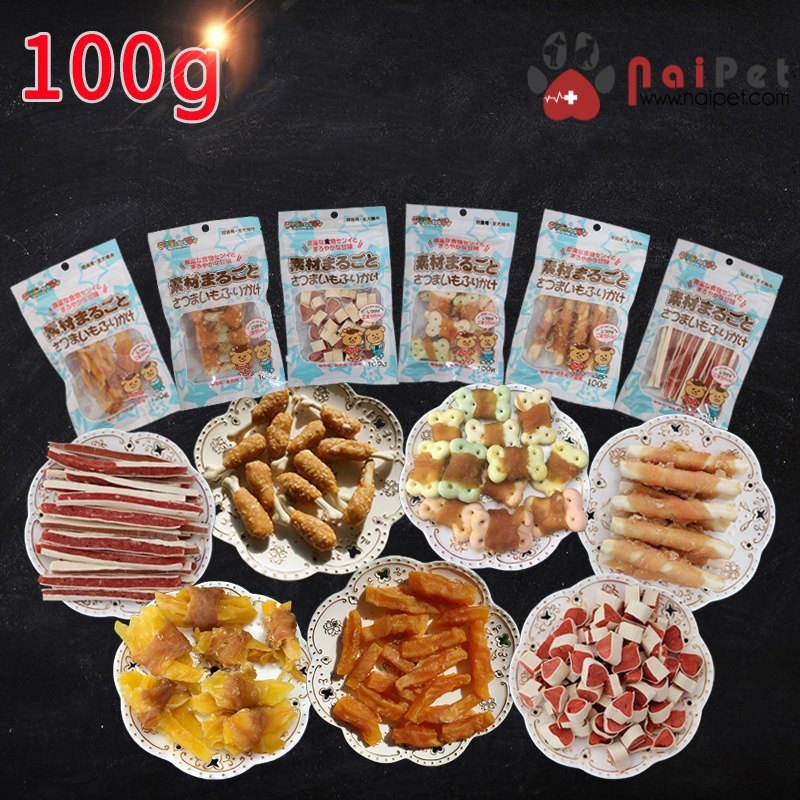 Đồ Ăn Vặt Bánh Thưởng Xương Gặm Dog Snacks Cho Chó Gói 100g