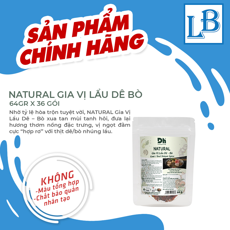Natural gia vị nấu lẩu dê - bò dh foods