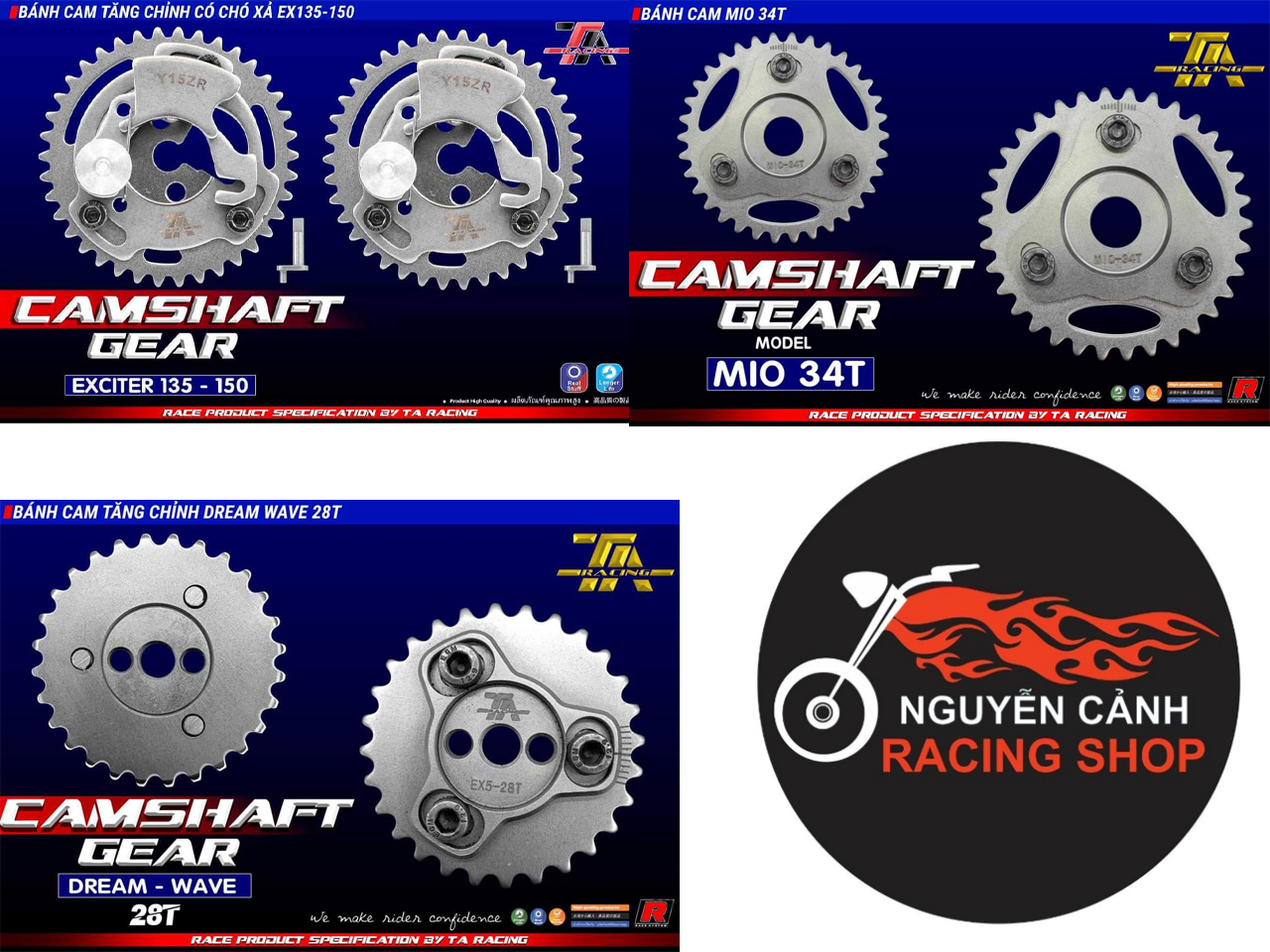 Bánh Cam Mio-Wave dream-Exciter TA racing