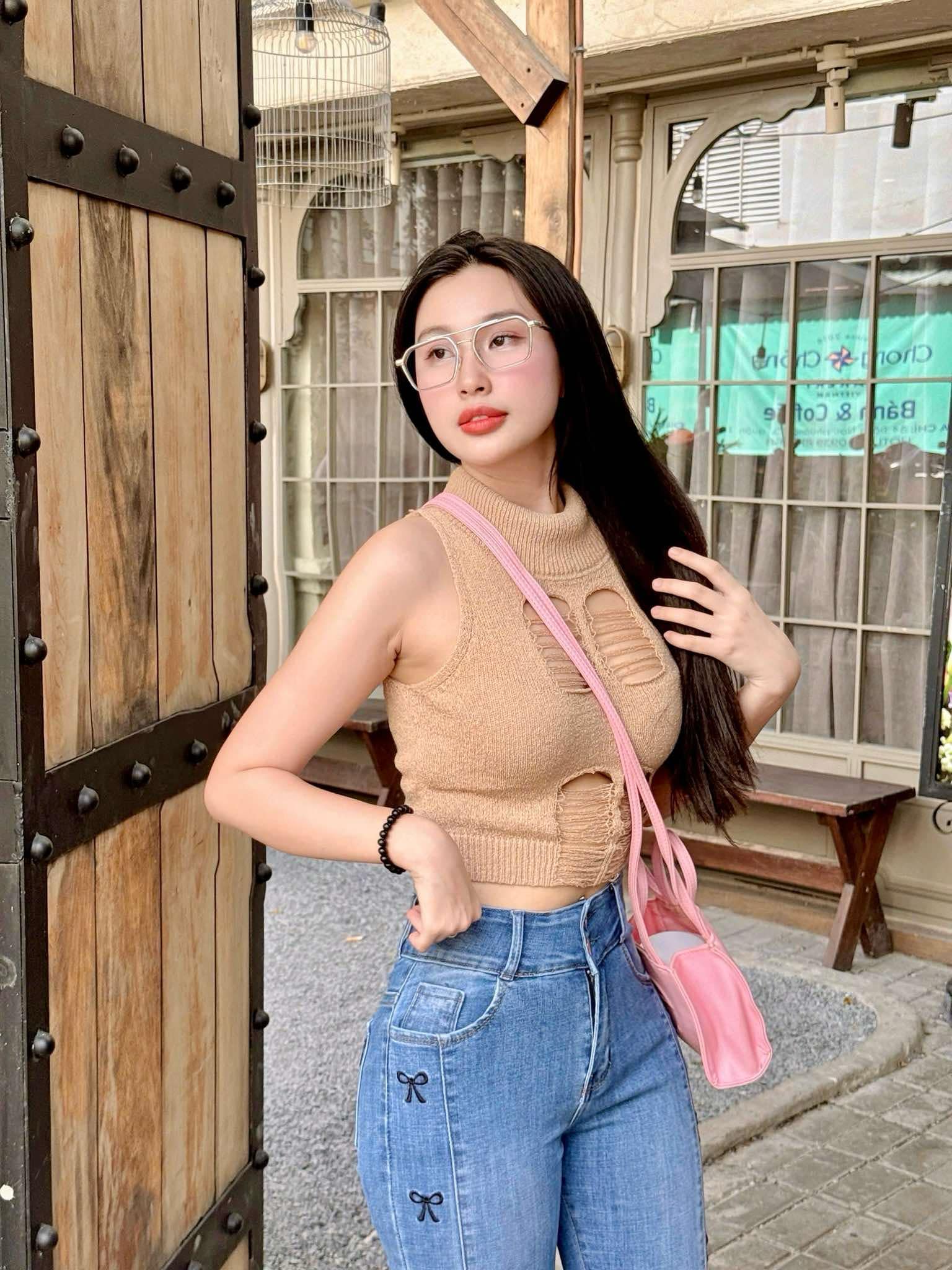 Quần Jeans Nữ lưng Cao thêu Nơ Sườn Co giãn cao cấp