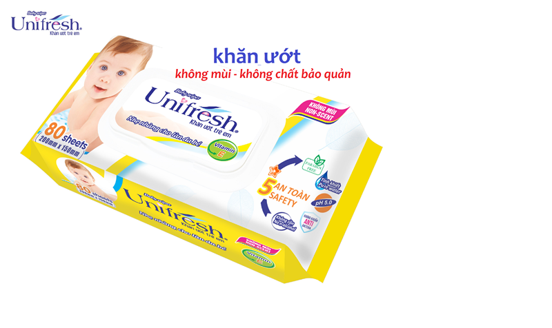 Khăn ướt Unifresh không mùi Vitamin E/ nha đam