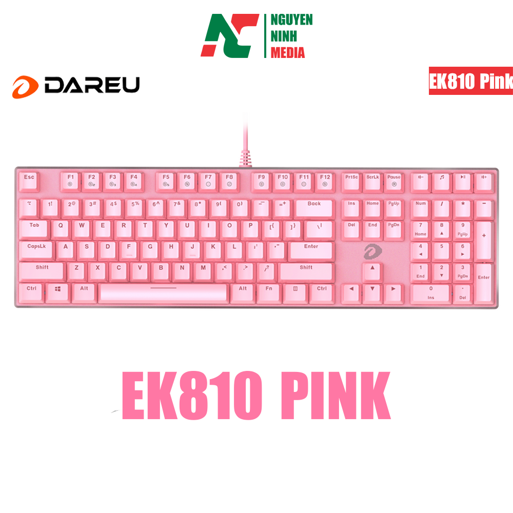 Bàn Phím Cơ Gaming DareU EK810 Queen Pink - Multi LED (Blue/Brown Switch)
