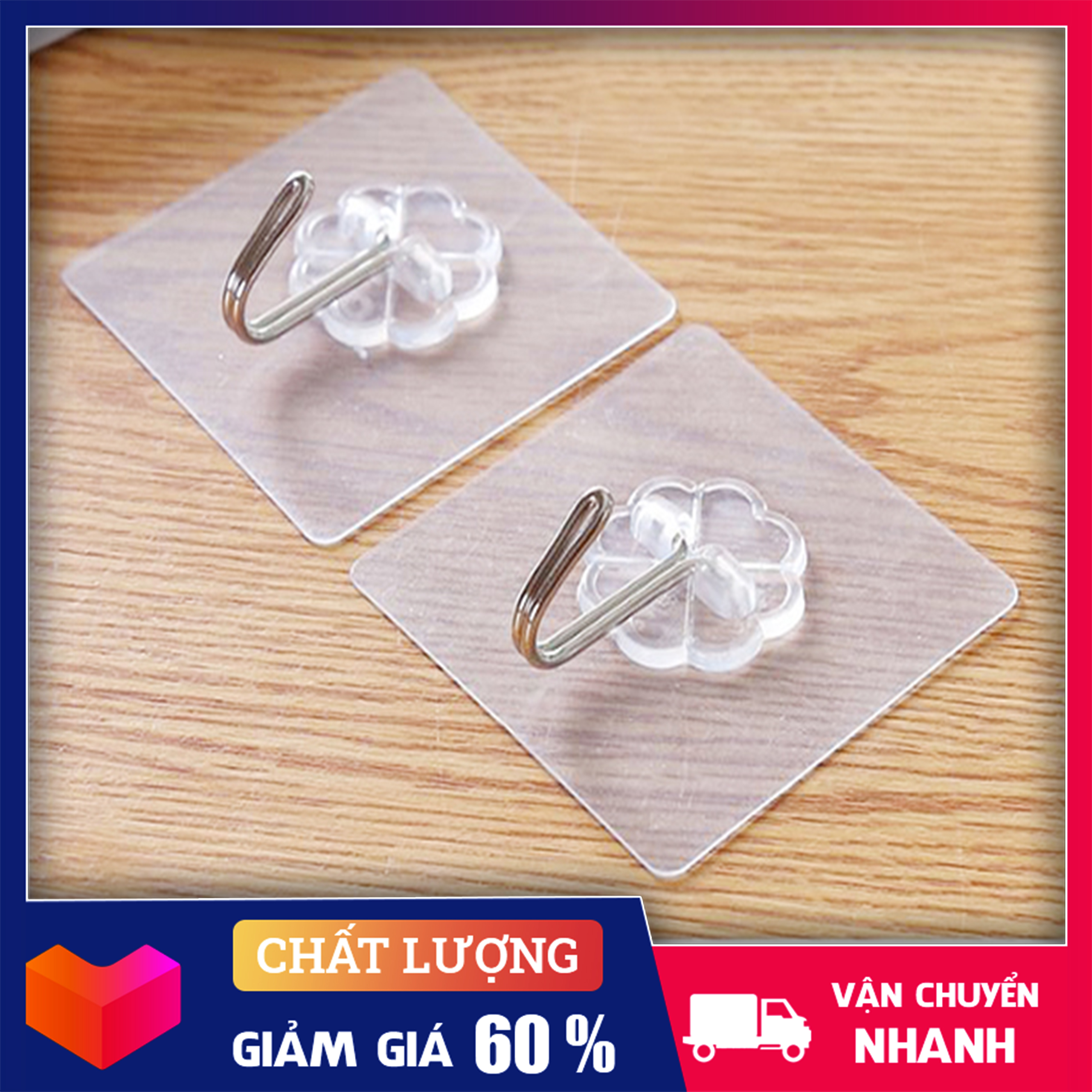 COMBO 10 -20 Móc Dán Tường Treo Đồ Đa Năng Chịu Lực Trong Suốt