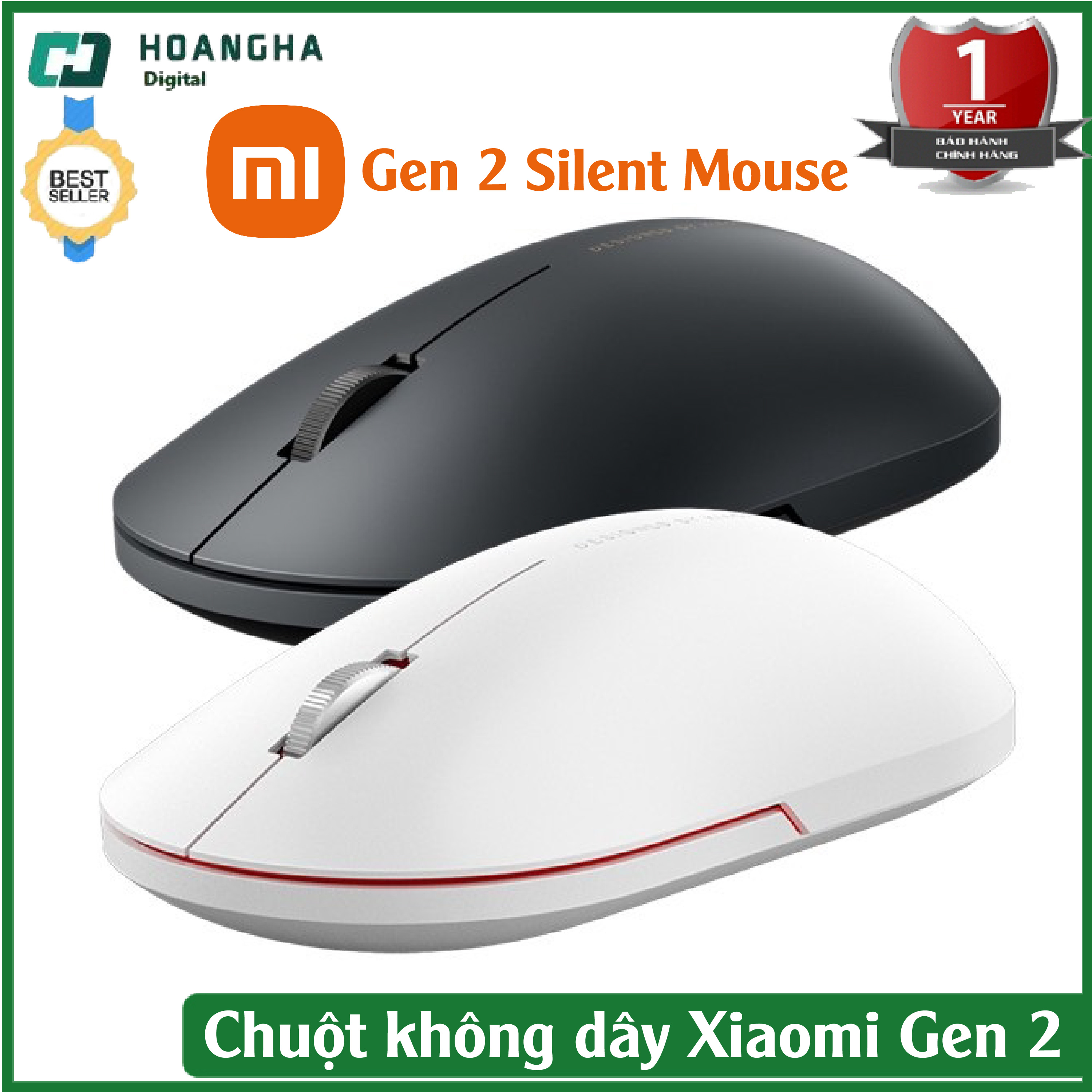 Chuột Không Dây Xiaomi Gen 2 Thiết kế nhỏ gọn, Tương Thích Nhiều Thiết Bị, Nút Bấm Êm, Độ nhạy đạt chuẩn, Chuột máy tính không dây, chuột máy tính, chuột văn phòng, chuột silent