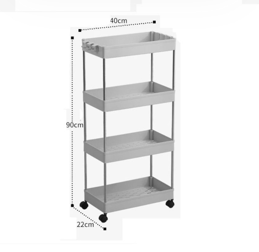 Hanrui - BỘ KỆ MINI 4 TẦNG CÓ BÁNH XE