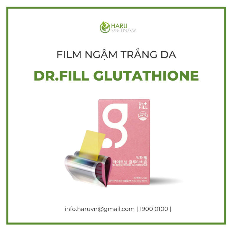 dr fill glutathione Hộp Film ngậm trắng da Dr.Fill Glutathione 130mg Hàn Quốc Whitening Film  Cho Da Cách Sử Dụng Film Trắng Da - Lazada