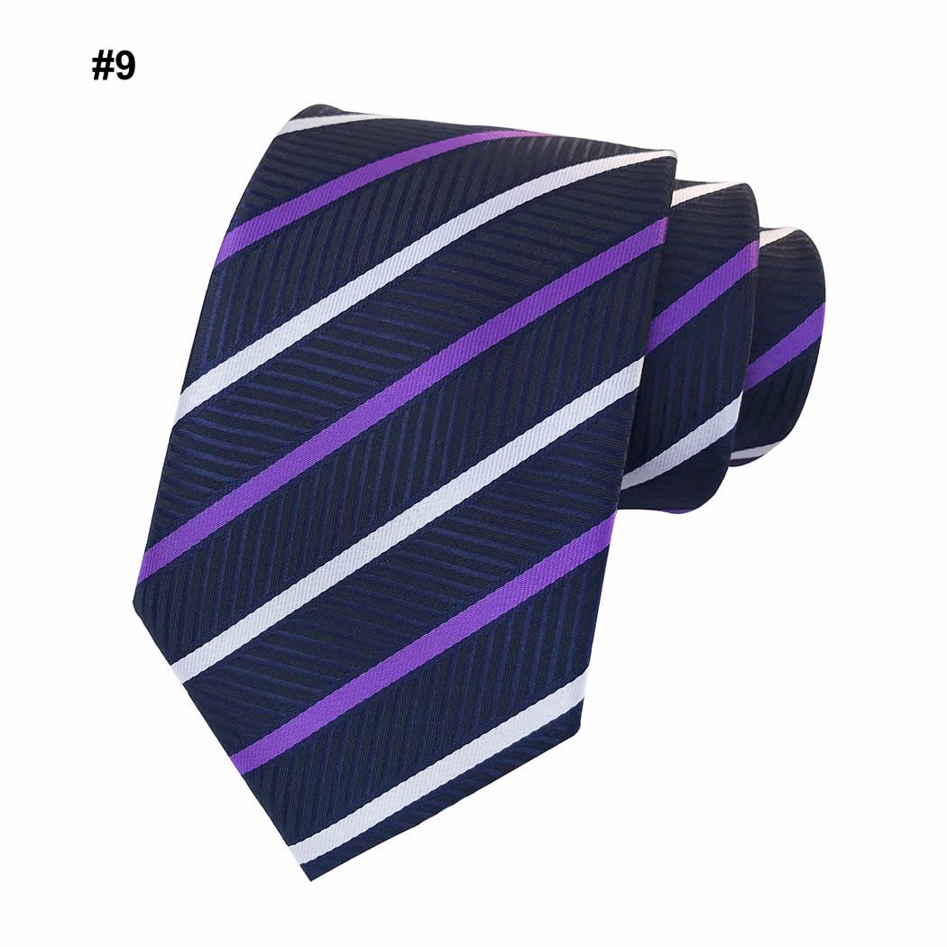 20 Kiểu Đàn ông Màu rắn Cà vạt Sọc Polyester Silk 1200 Mật độ cực cao Đan cổ điển 8CM Wide Jacquard dệt cà vạt quý ông phù hợp với phụ kiện cho tiệc cưới công sở
