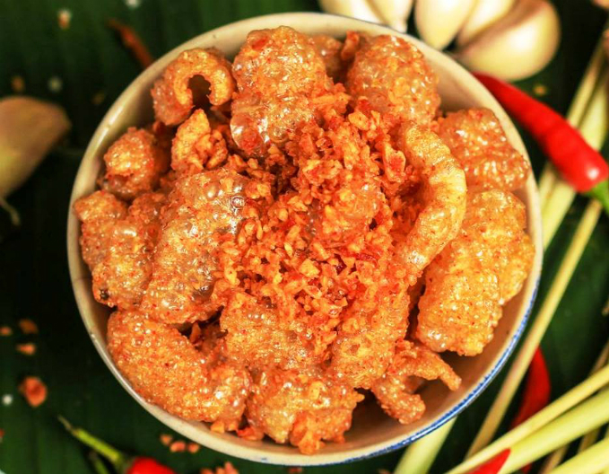 [HCM]100gram Da heo cháy tỏi loại ngon