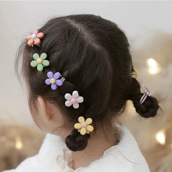 (Nhiều mãu) Set 10 Dây Cột Tóc Hình Hoa Trái Dễ Thương Cho Bé Gái