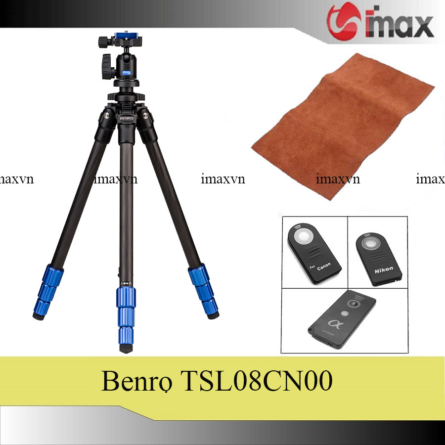 Chân máy ảnh benro tsl08cn00 + da cừu lau len + remote cho máy ảnh