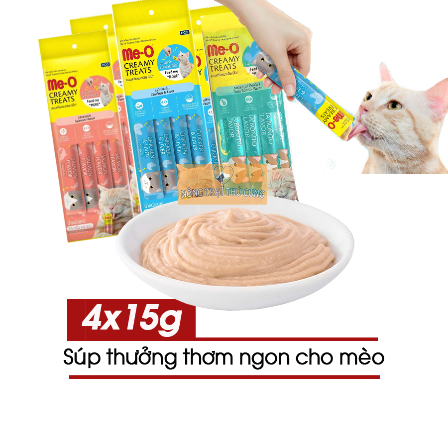 Súp thưởng cho mèo me-o creamy - đủ 4 vị -