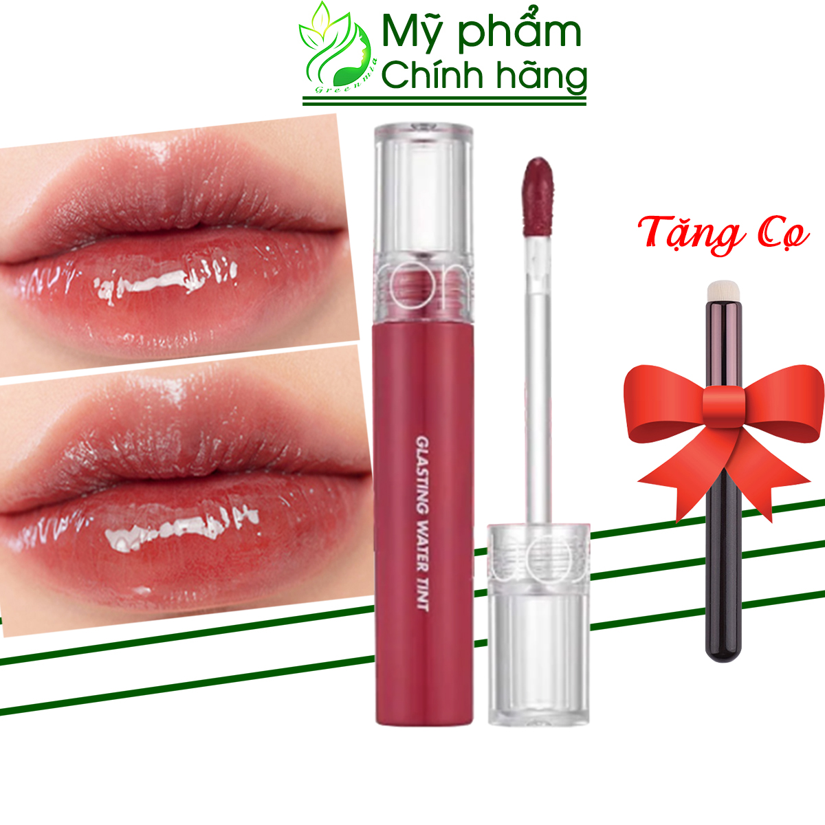 Son romand bóng glasting water tint màu 08 rose stream màu hồng nâu 5ml ️