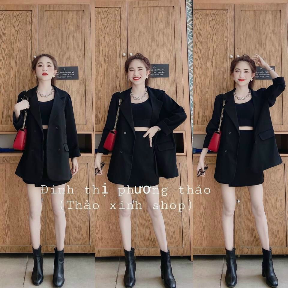 [HCM]SET VEST NỮ NGẮN KÈM QUẦN CỰC XINH THỜI TRANG QUÝ PHÁI TÔN DÁNG CHO CÁC NÀNG VSZ