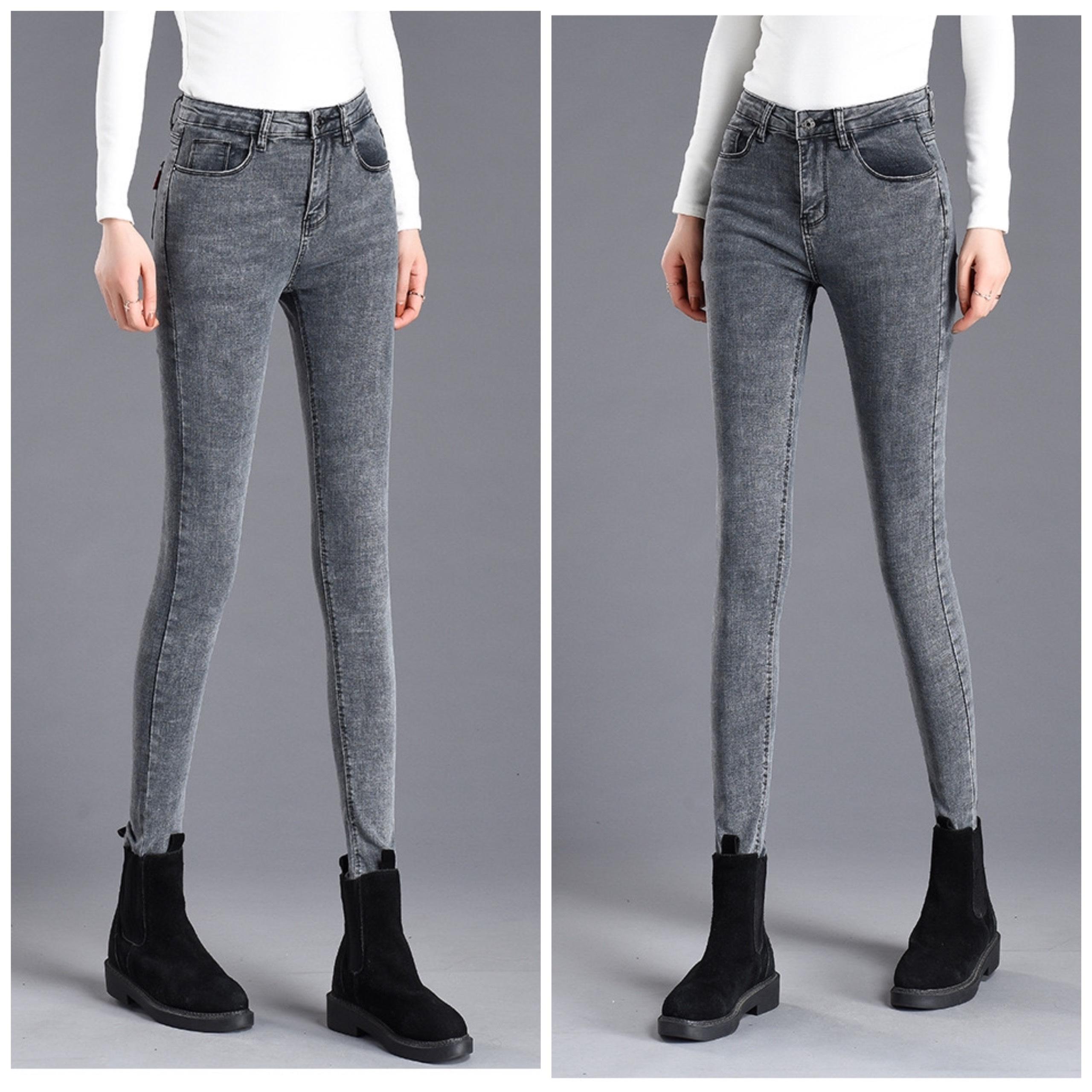 [BIG SIZE] QUẦN JEAN 9 TẤC xám khói BIG SIZE LƯNG CAO 2629 - MoliJeans