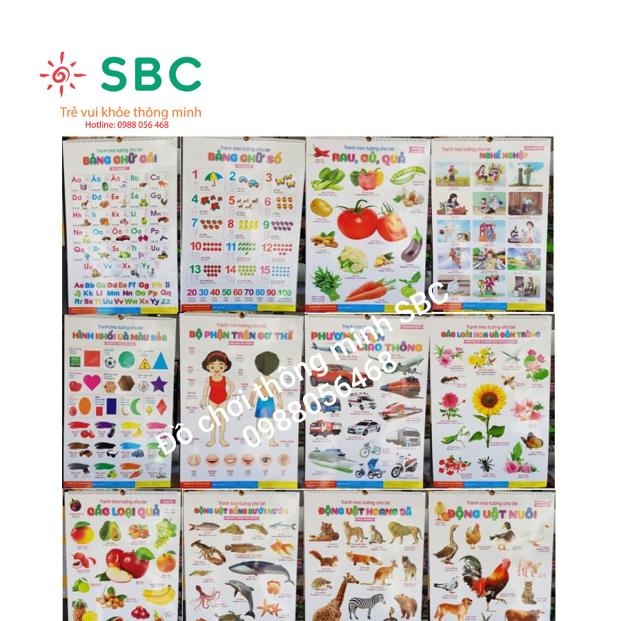 Tranh treo tường 14 chủ đề cho bé