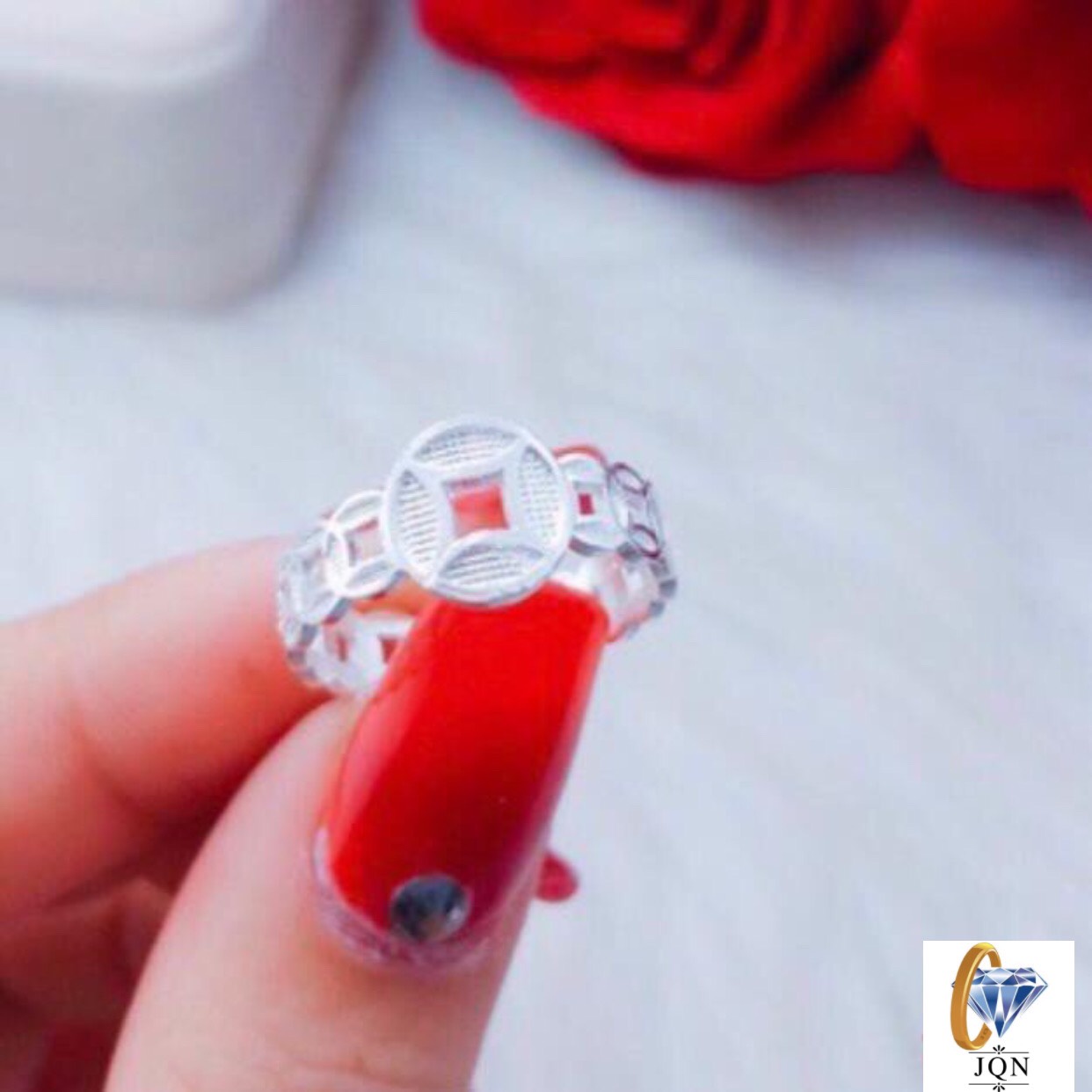 Nhẫn bạc thật giá rẻ, nhẫn kim tiền tài lộc chất liệu chuẩn bạc ta sáng đẹp-JQN gian hàng chính hãng cam kết Bạc chuẩn, Chất lượng không lo đen xỉn