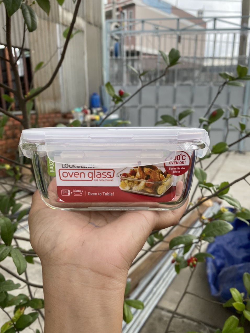 Hộp thủy tinh chữ nhật lock&lock 420ml