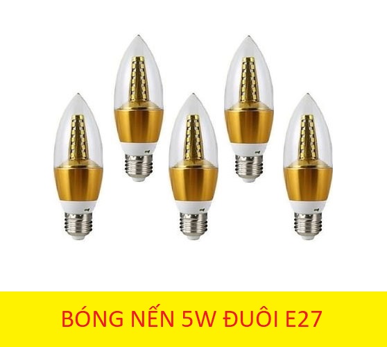 Combo 5 combo 10 bóng đèn nến Led đui E27 kiểu dáng độc đáo