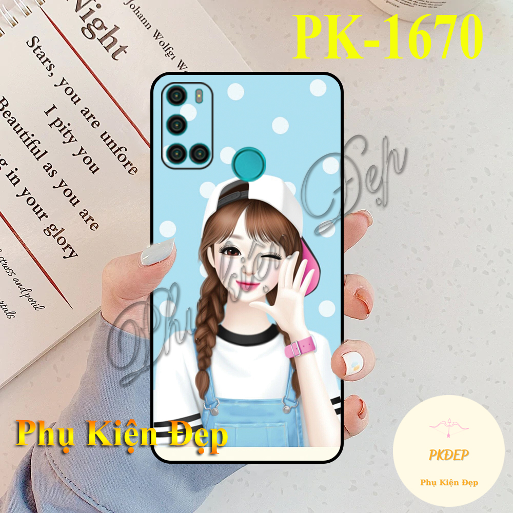 [HCM]Ốp lưng Vsmart Joy 4 - Ốp dẻo đen in hình Cô gái