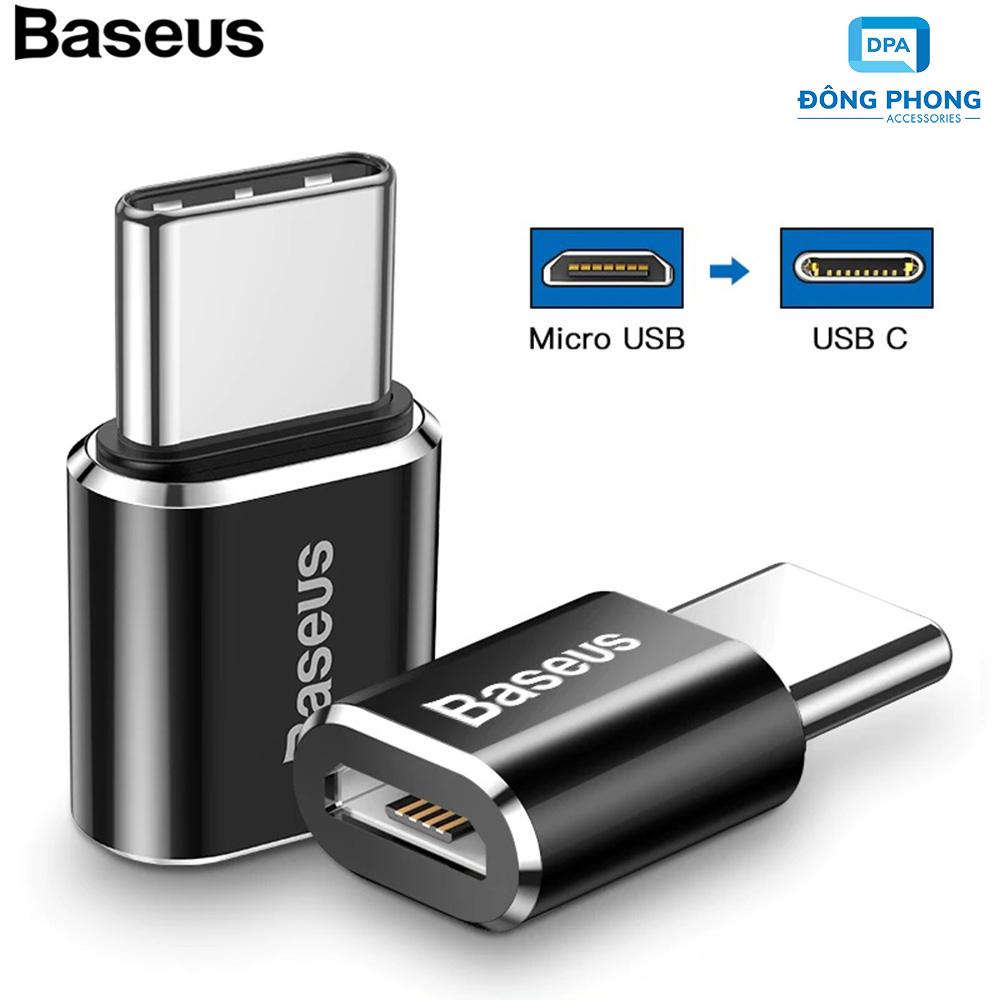 Đầu Chuyển Cổng Micro USB Sang Type C Chính Hãng Baseus
